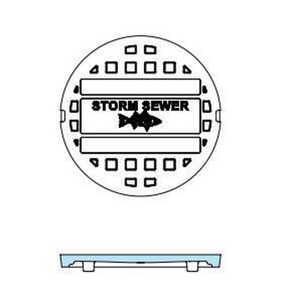U.S. Foundry Type QJ Heavy Duty Storm Manhole Cover 