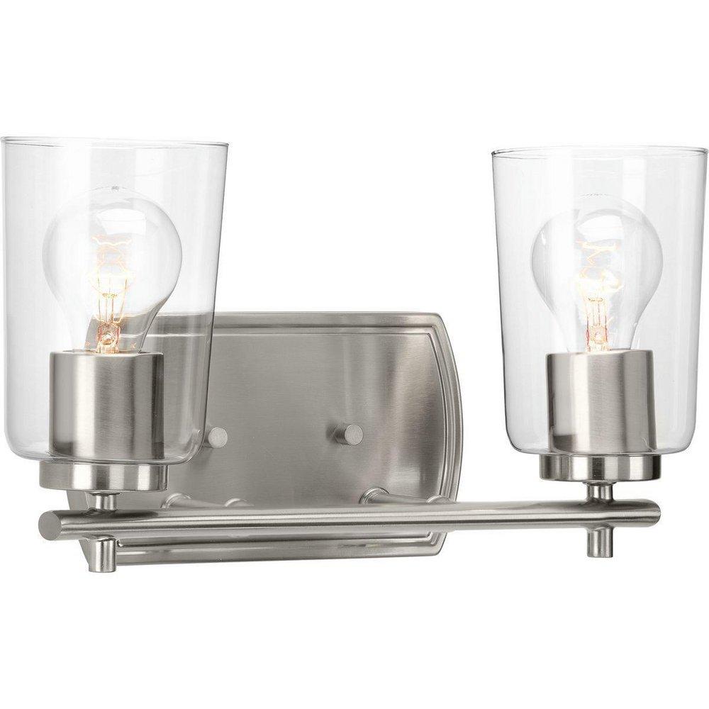 Progress Lighting Brushed Nickel 60W 2-Light Medium E-26 Incandescent Vanity Fixture 