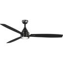 60 in. 3-Blade Indoor Ceiling Fan with LED Light in Black