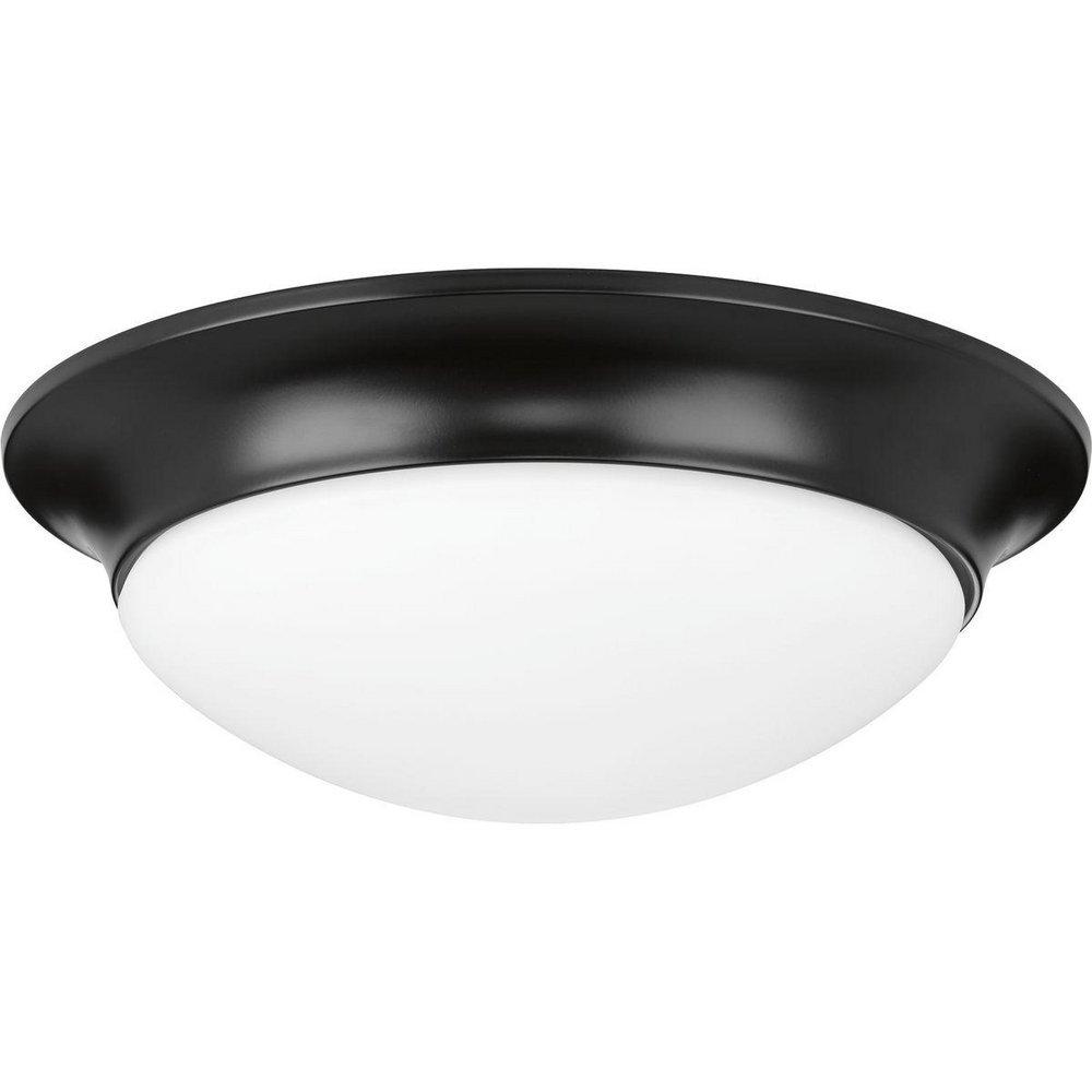 Progress Lighting Black 60W 2-Light Medium E-26 Incandescent Flush Mount Ceiling Fixture 