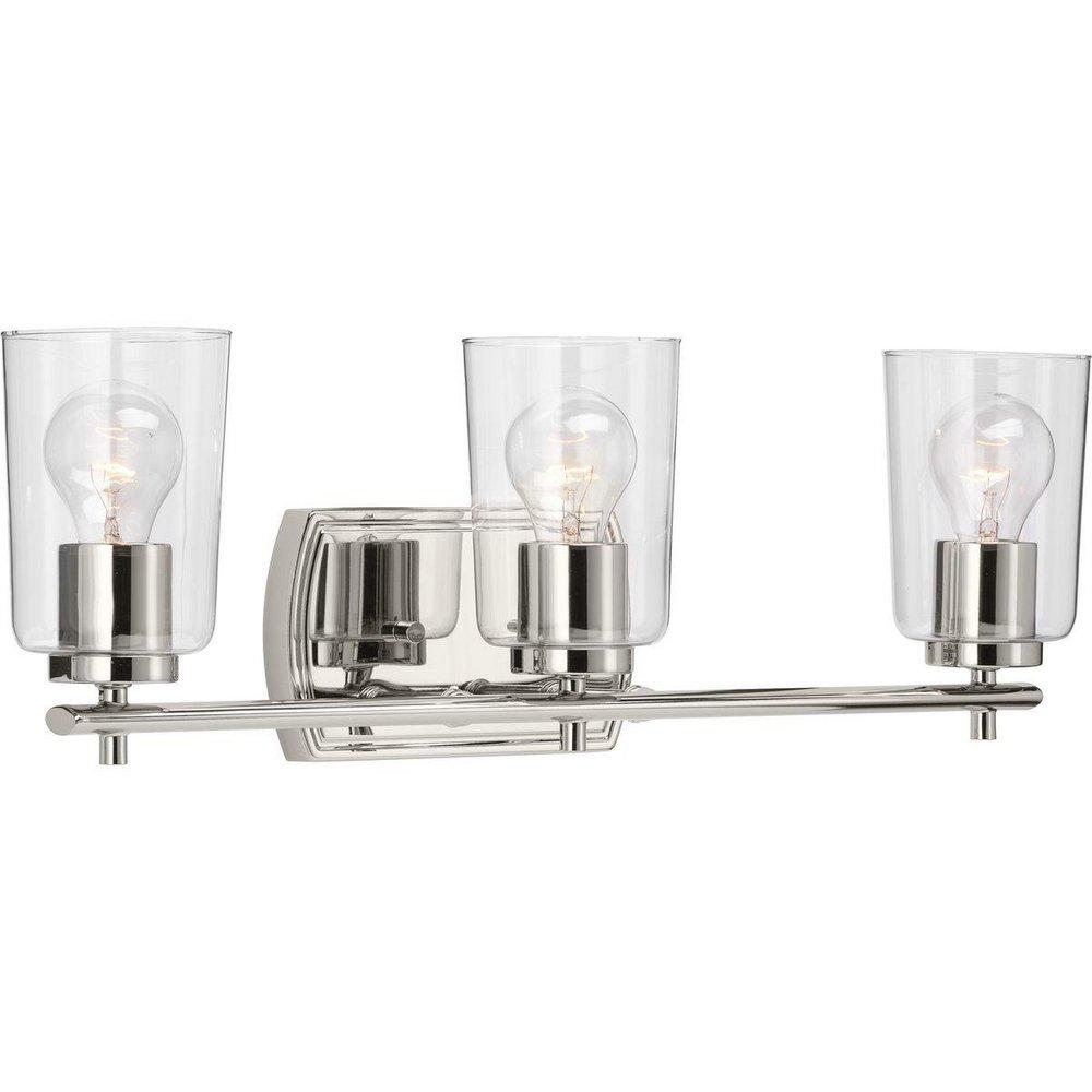 Progress Lighting Polished Nickel 60W 3-Light Medium Vanity Fixture 