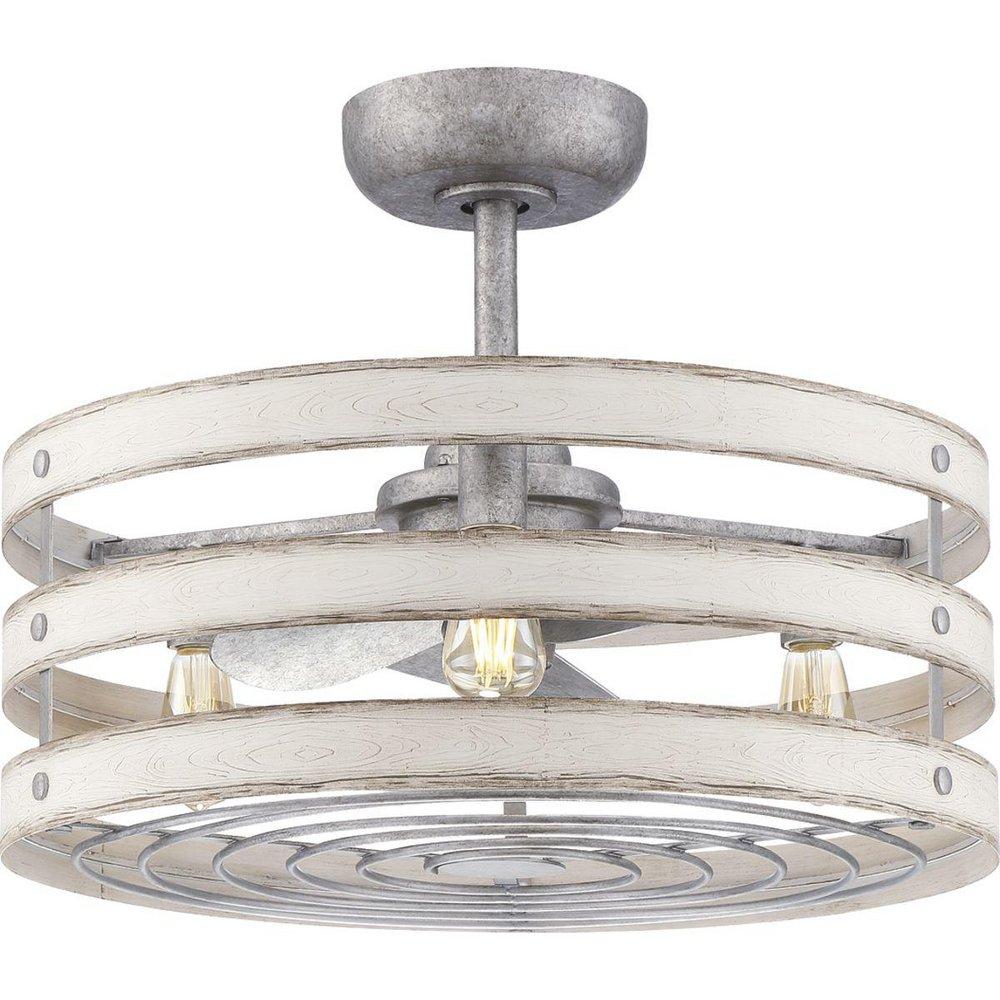 Progress Lighting Galvanized 3 Blades 23-1/2 in. Indoor Ceiling Fan 