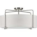 Progress Lighting Brushed Nickel 60W 3-Light Medium E-26 Incandescent Semi-Flush Mount Ceiling Fixture 