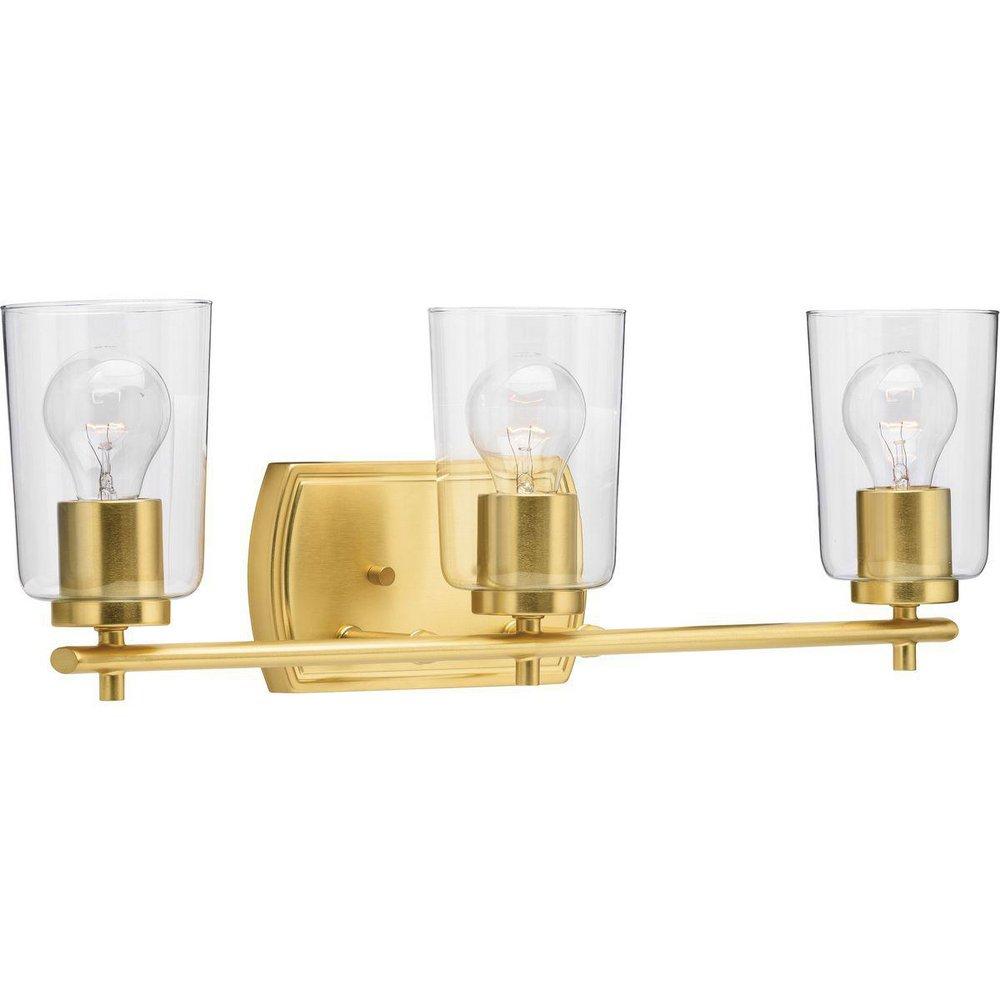 Progress Lighting Satin Brass 60W 3-Light Medium Vanity Fixture 