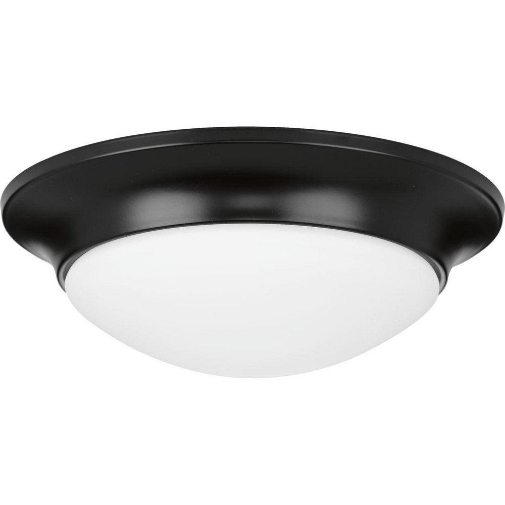 Progress Lighting Black 60W 1-Light Medium E-26 Incandescent Flush Mount Ceiling Fixture 