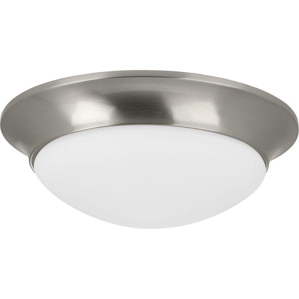 Progress Lighting Brushed Nickel 14 in. 60W 2-Light Medium E-26 Incandescent Flush Mount Ceiling Fixture 