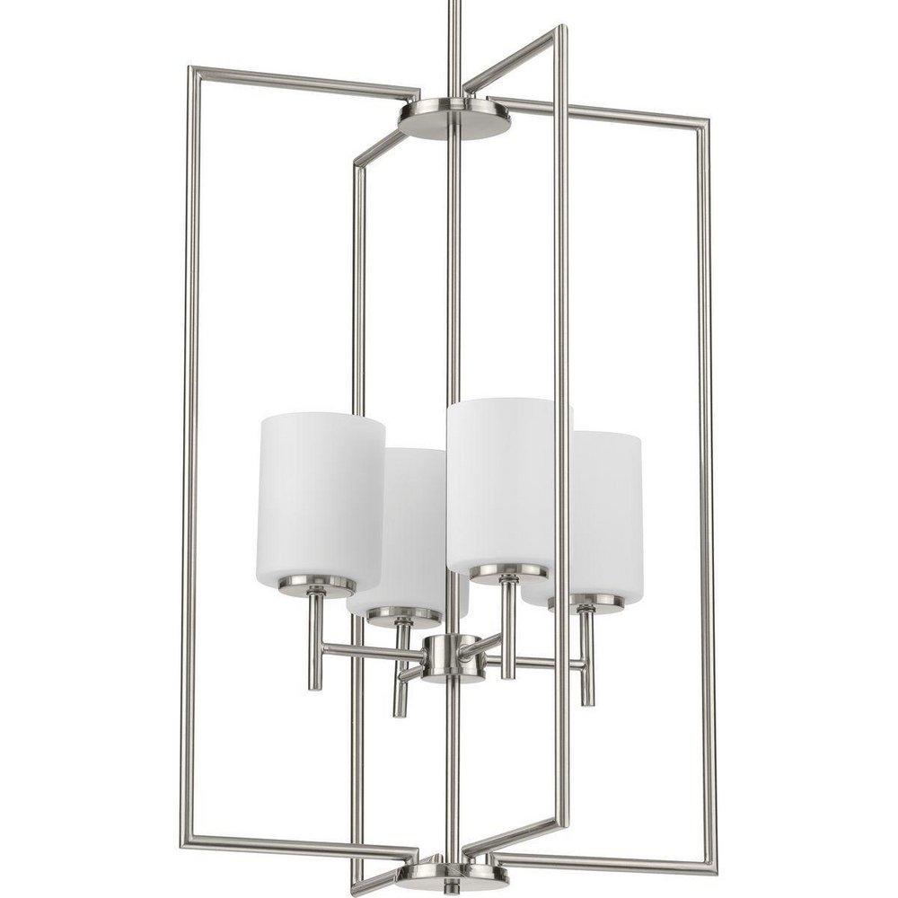 Progress Lighting Brushed Nickel 4-Light Medium E-26 Incandescent Foyer Lighting in Brushed Nickel 