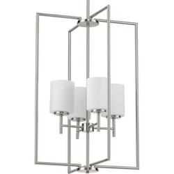 100W 4-Light Medium E-26 Incandescent Foyer Lighting in Brushed Nickel