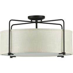 60W 3-Light Semi-Flush Mount Ceiling Fixture with Medium E-26 Base in Antique Bronze