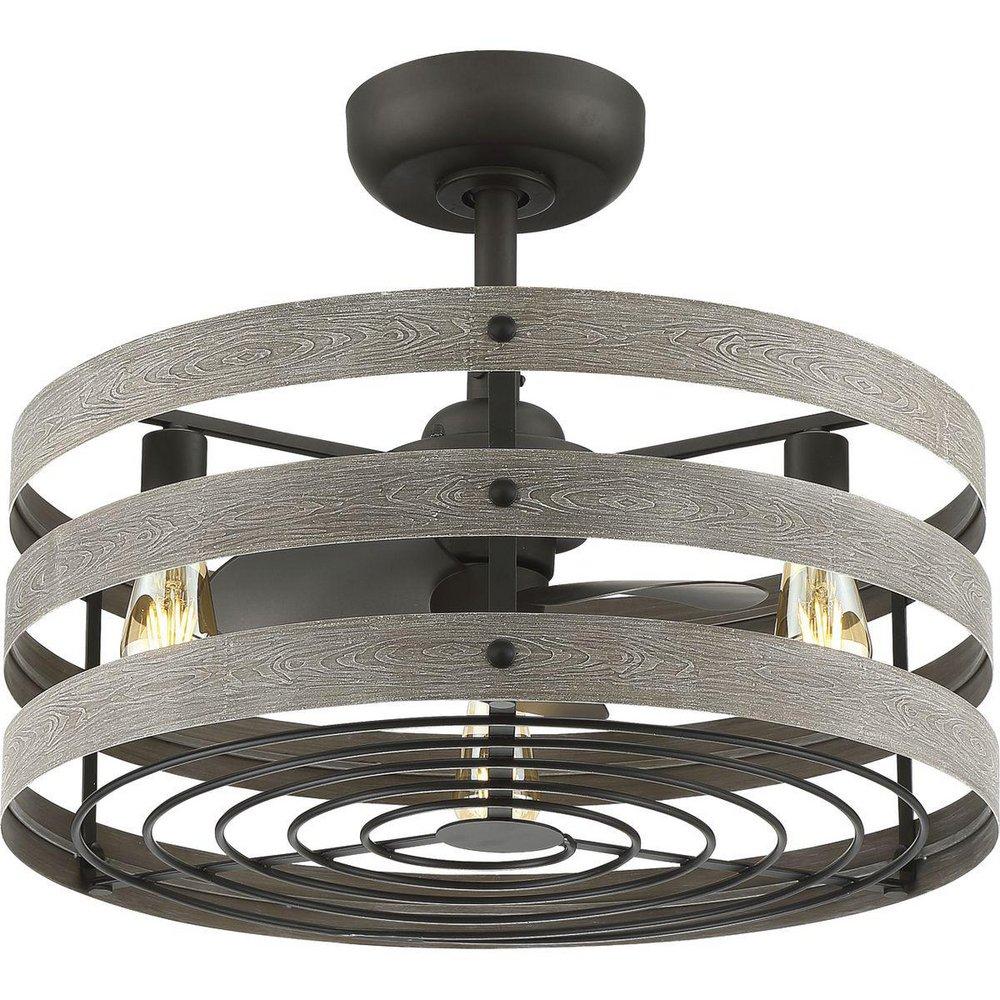 Progress Lighting Graphite 3 Blades 23-1/2 in. Indoor Ceiling Fan 