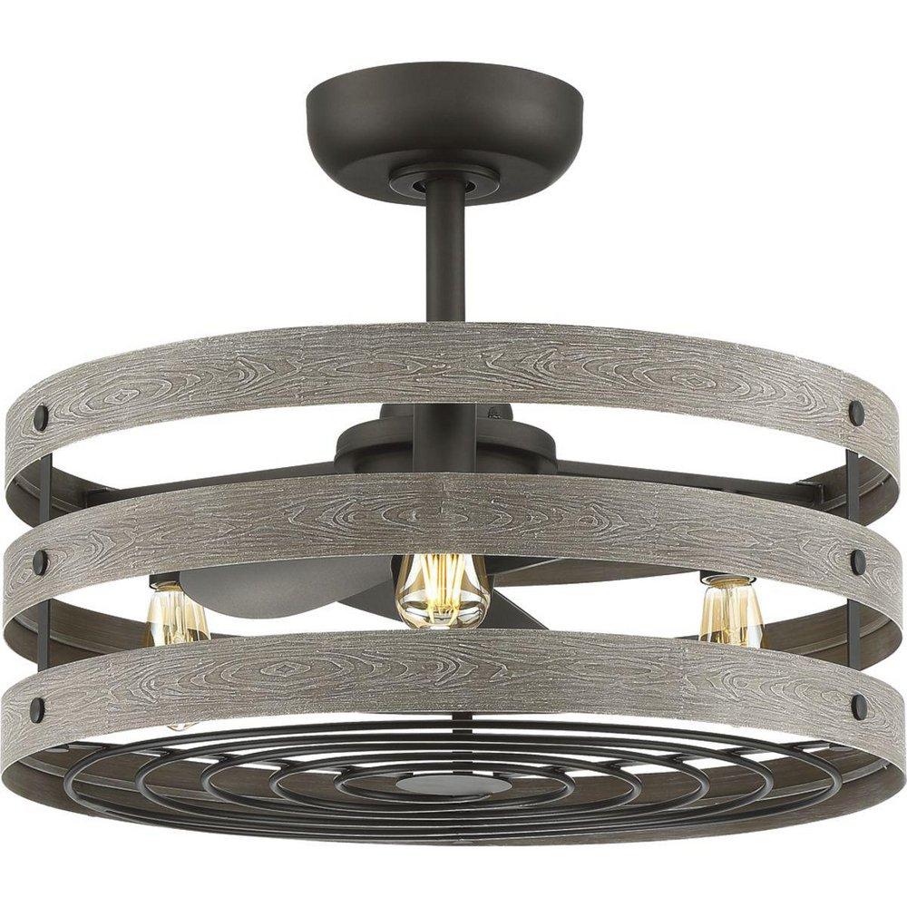 Progress Lighting Graphite 3 Blades 23-1/2 in. Indoor Ceiling Fan 