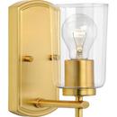 Progress Lighting Satin Brass 60W 1-Light Medium E-26 A19 Vanity Fixture 