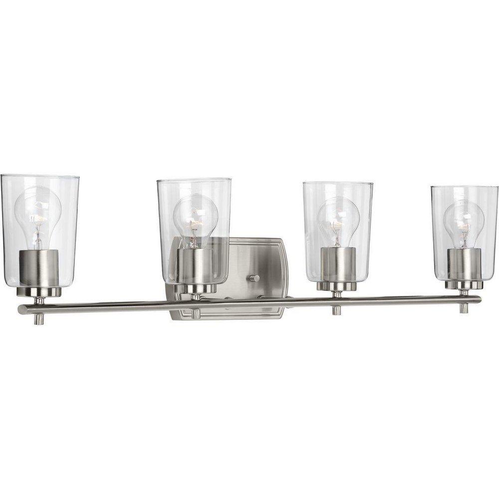 Progress Lighting Brushed Nickel 60W 4-Light Medium E-26 Incandescent Vanity Fixture 
