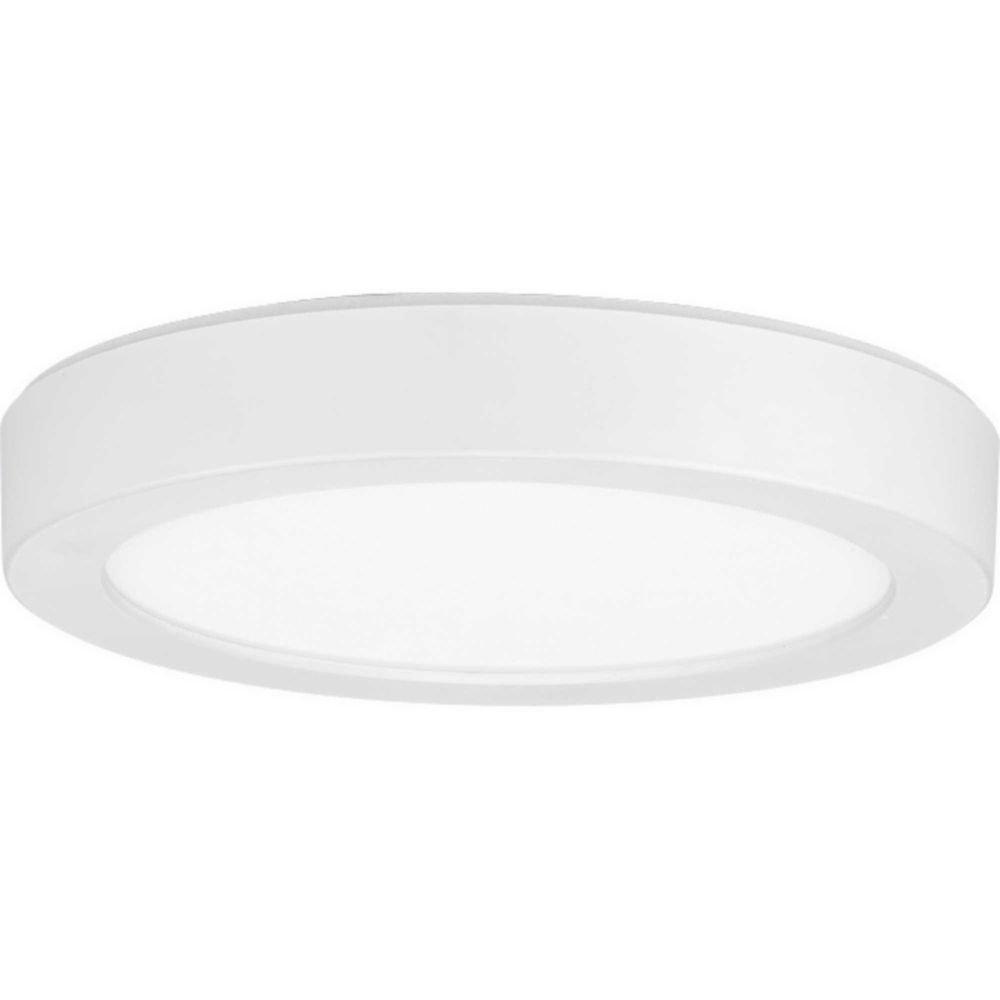 15W 1-Light Round Flush Mount Ceiling Fixture in White 