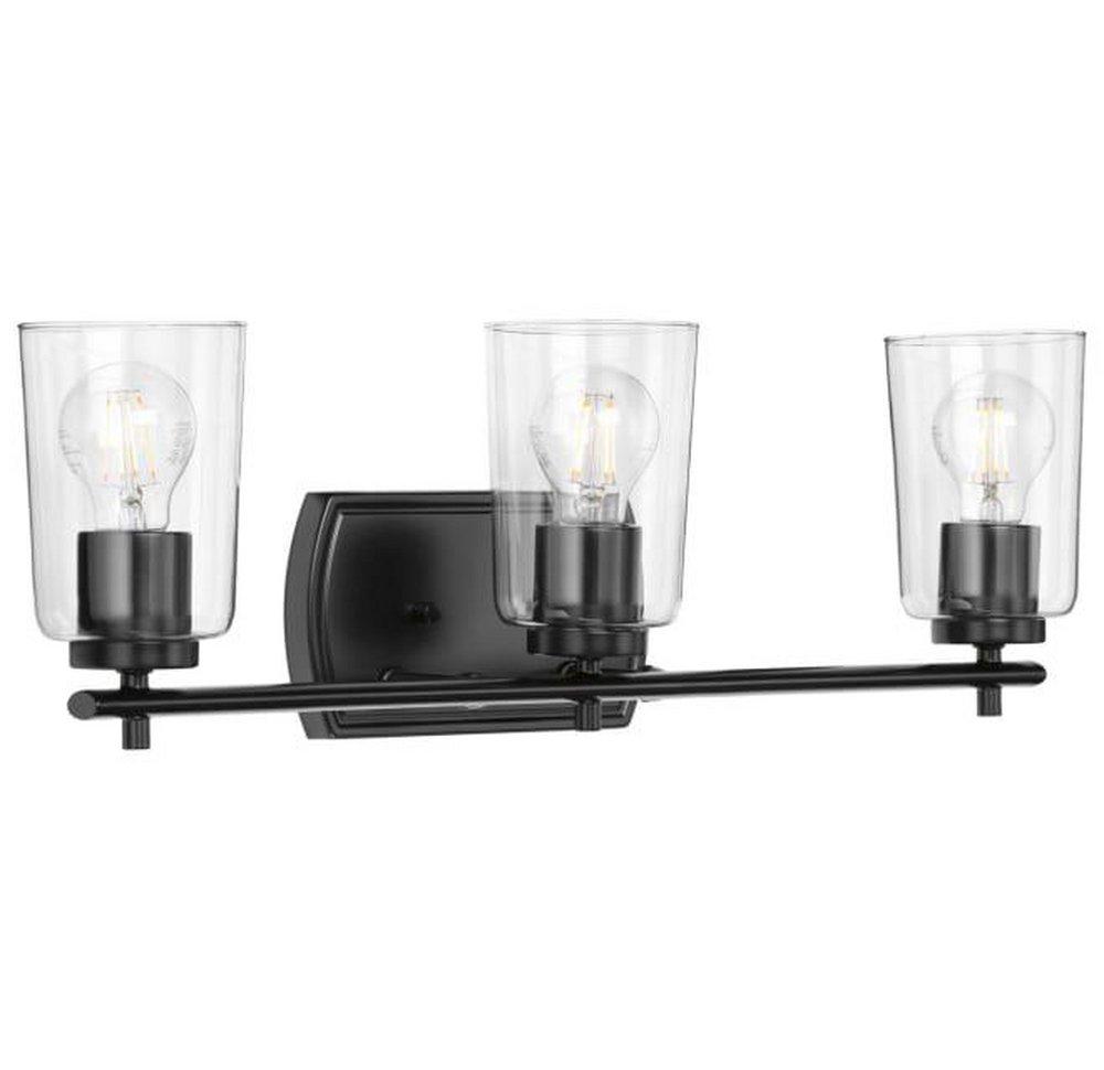 Progress Lighting Matte Black 60W 3-Light Medium E-26 Incandescent Vanity Fixture 