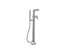 KOHLER Vibrant Brushed Nickel Single Handle Floor Mount Tub Filler with Hand Shower 