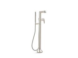 Single Handle Floor Mount Tub Filler with Hand Shower in Vibrant&reg; Polished Nickel