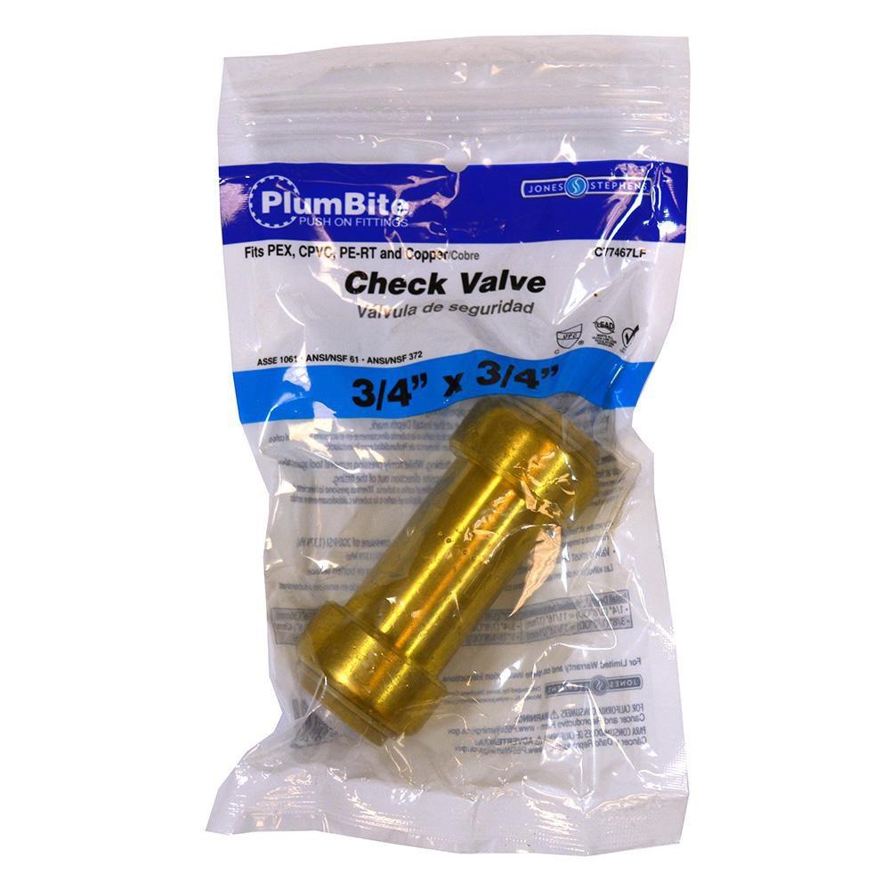 Jones Stephens Rough Brass Push On Check Valve 