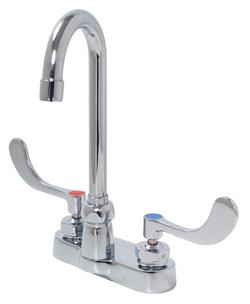 Two Handle Lever Deck Mount Service Faucet in Polished Chrome