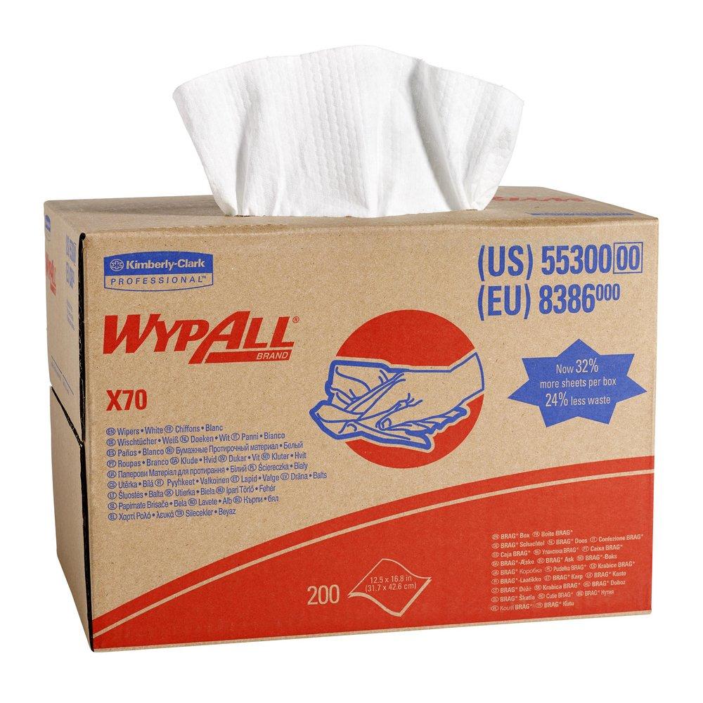 WypAll&reg; White 11-1/10 x 16-4/5 in. Fiber and Polypropylene Cloth 