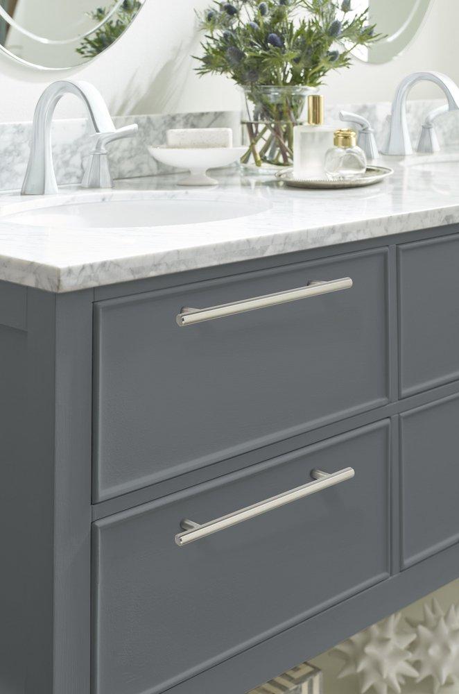 Amerock Satin Nickel Bar Pulls 7 in (178 mm) Center-to-Center Satin Nickel Cabinet Pull - 10 Pack 