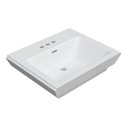11-5/8 in. Rectangular Fireclay Pedestal Bathroom Sink in White