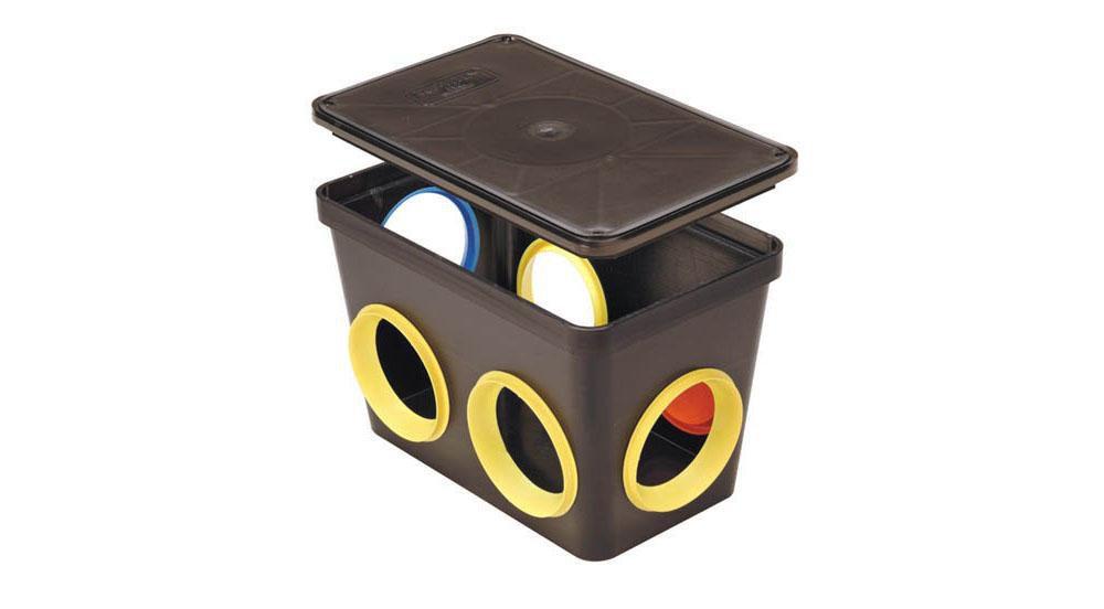 Tuf-Tite Black 6-Hole Distribution Box with Cover 