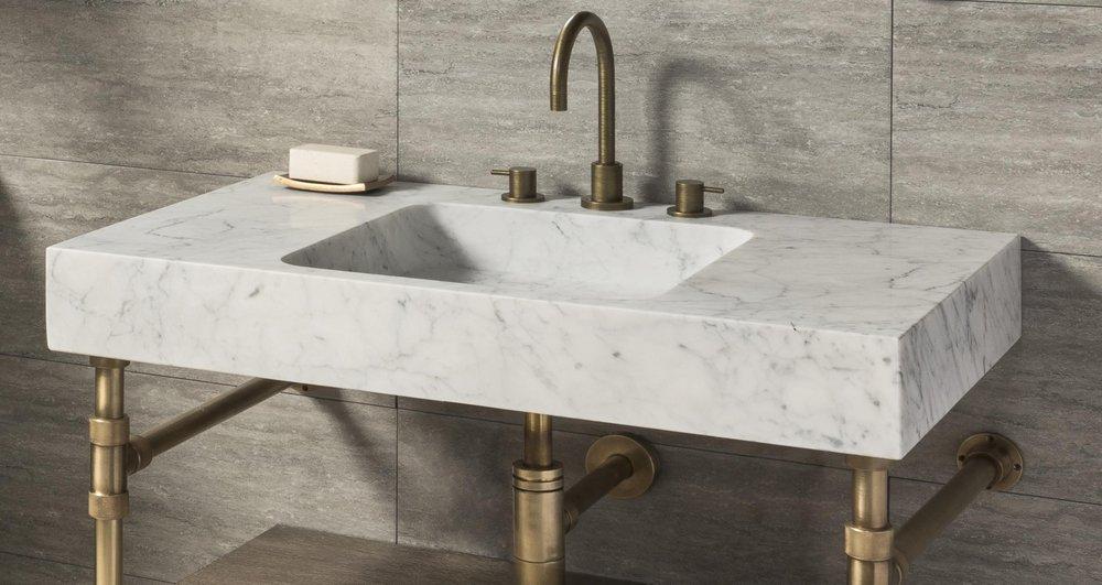 Stone Forest Carrara Marble Undermount Bathroom Sink 