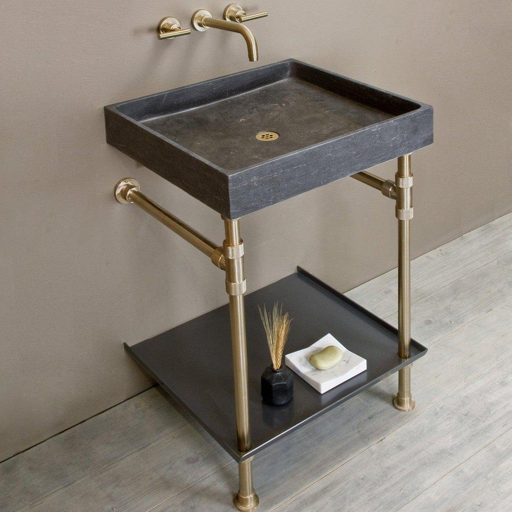 Stone Forest Aged Brass Console Leg 