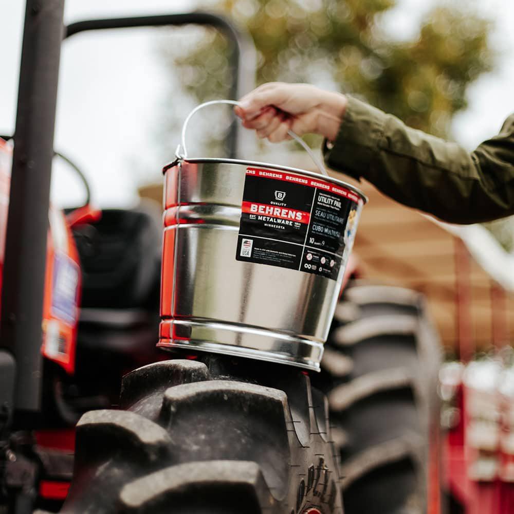Behrens Steel Grey Steel Pail in Steel Grey 