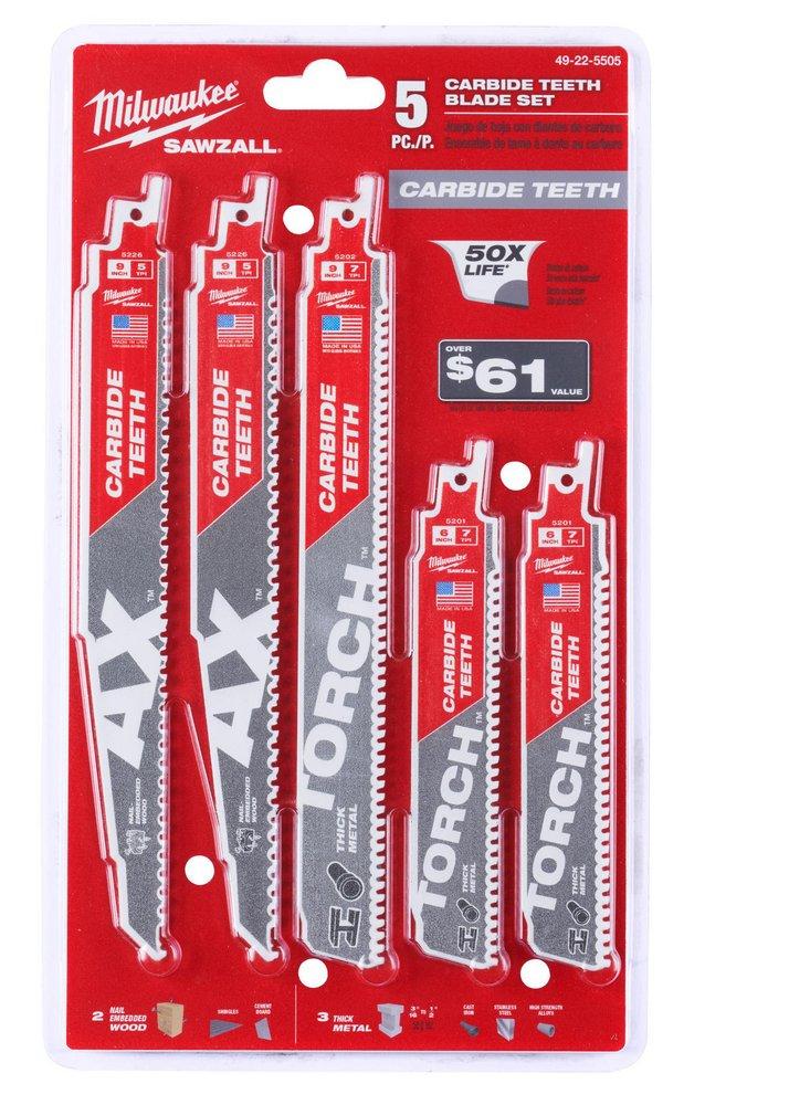 Milwaukee&reg; Reciprocating Saw Blade Set (5-Piece) 