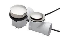 22 in. PVC Cable Drain with Trim in Brushed Nickel