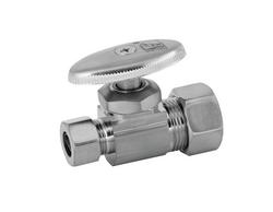 5/8 x 3/8 in. Compression Straight Supply Stop Valve in Brushed Nickel
