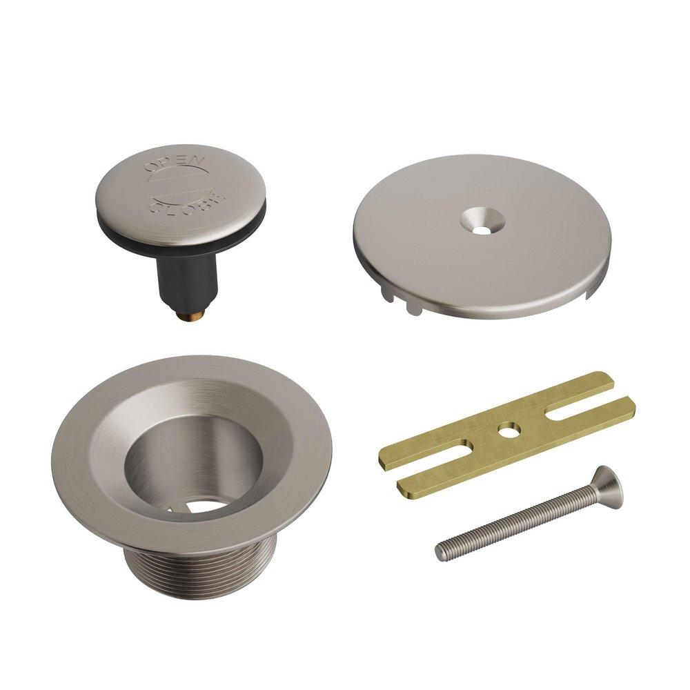 PROFLO&reg; PVD Brushed Nickel Brass Toe-Tap Drain 