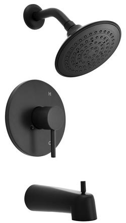 One Handle Single Function Bathtub & Shower Faucet in Matte Black (Trim Only)