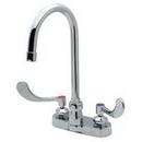 0.5 gpm Two Handle Centerset Bathroom Sink Faucet in Chrome Plated with Plain End Spout with Flow Contol
