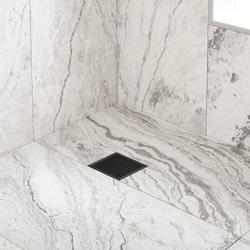 4 in. Square Shower Drain in Matte Black