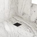 Signature Hardware Matte Black 4 in. Square Shower Drain with Drain Flange 