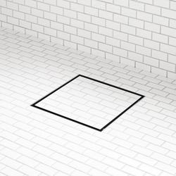 8 in. Square Shower Drain with Drain Flange in Matte Black