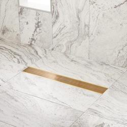40 in. Linear Shower Drain in Polished Brass