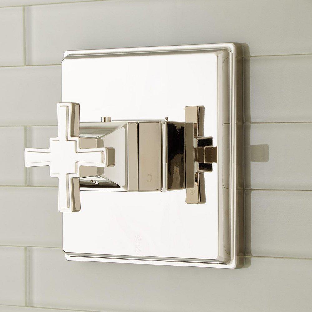 Signature Hardware Polished Nickel Cross Handle Thermostatic Valve 