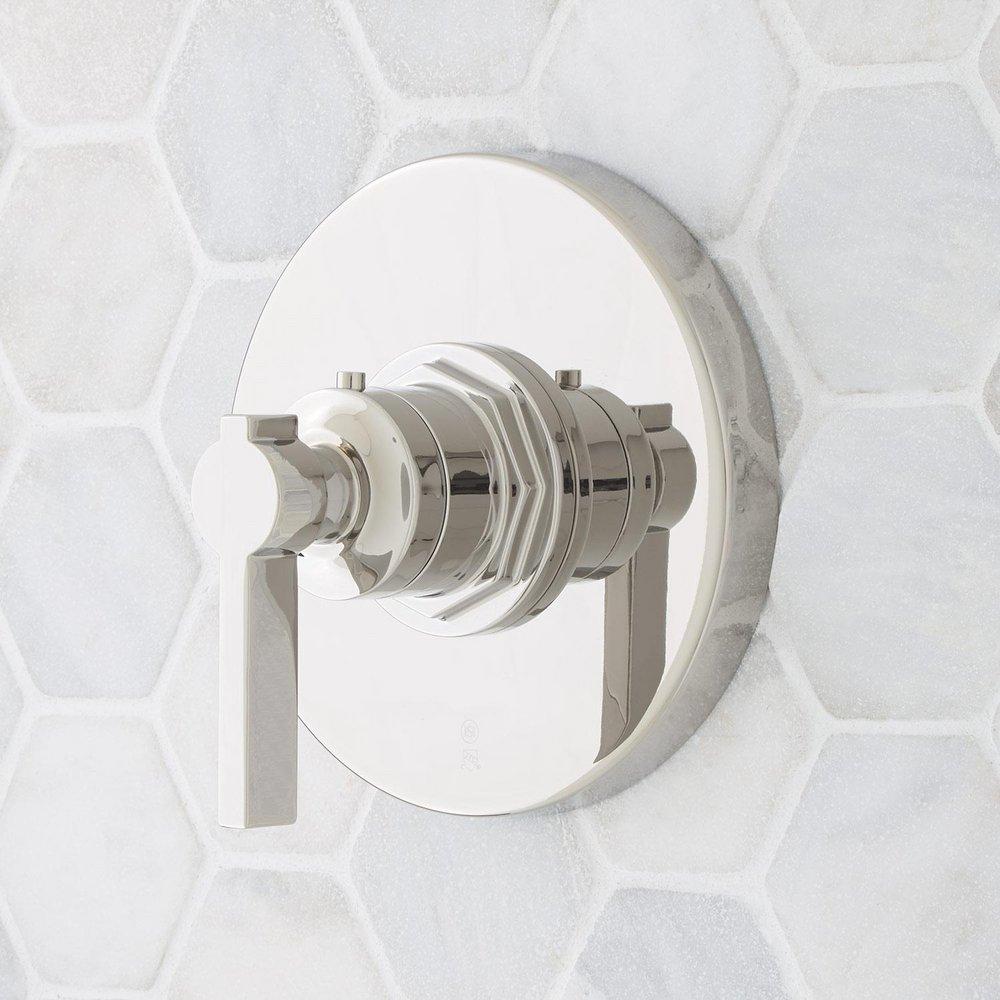 Signature Hardware Polished Nickel Single Handle Thermostatic Valve Trim Only 