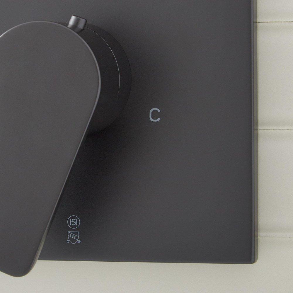 Signature Hardware Matte Black Single Handle Thermostatic Valve Trim Only 
