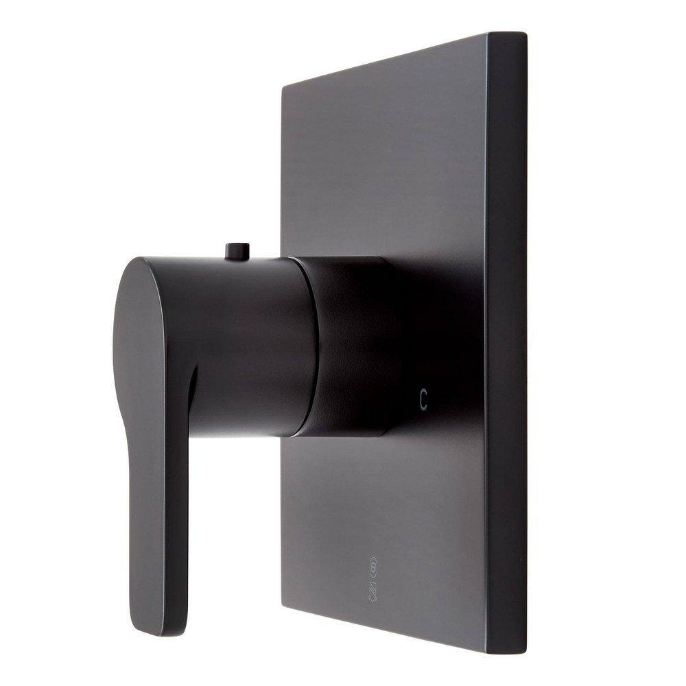 Signature Hardware Matte Black Single Handle Thermostatic Valve Trim Only 