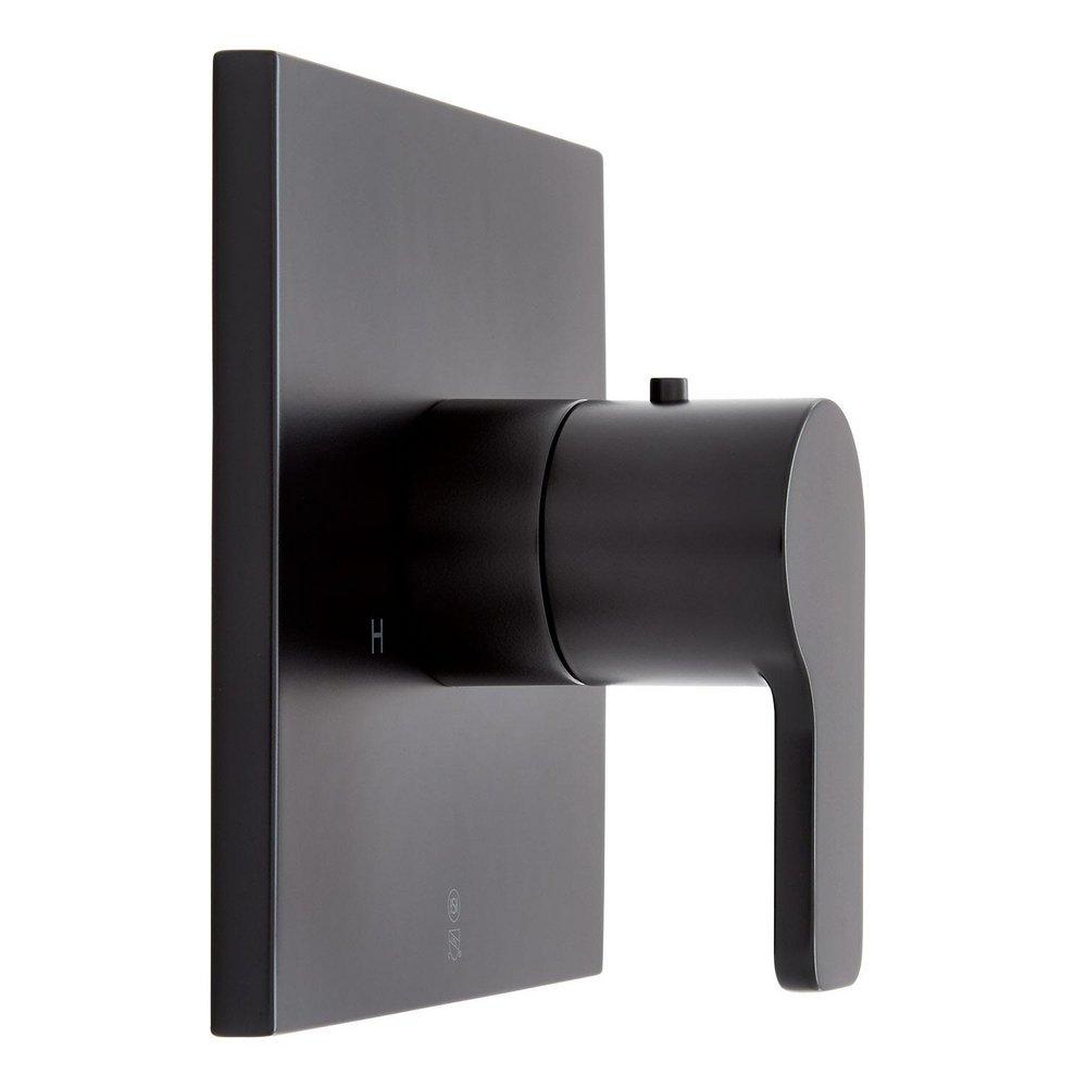 Signature Hardware Matte Black Single Handle Thermostatic Valve Trim Only 