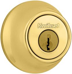 Single Cylinder Deadbolt Lock in Polished Brass