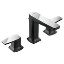 Two Handle Widespread Bathroom Sink Faucet in Matte Black with Polished Chrome