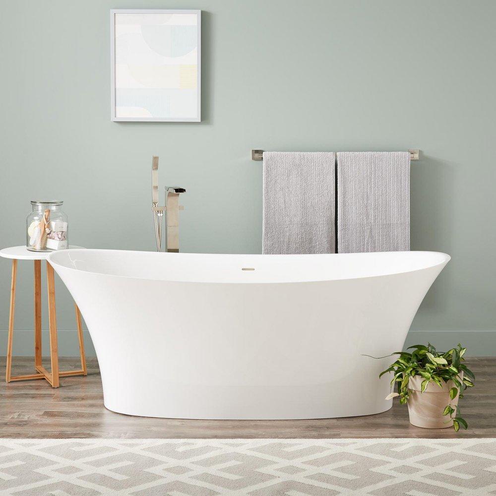 Signature Hardware White 67 x 30 in. Freestanding Bathtub 