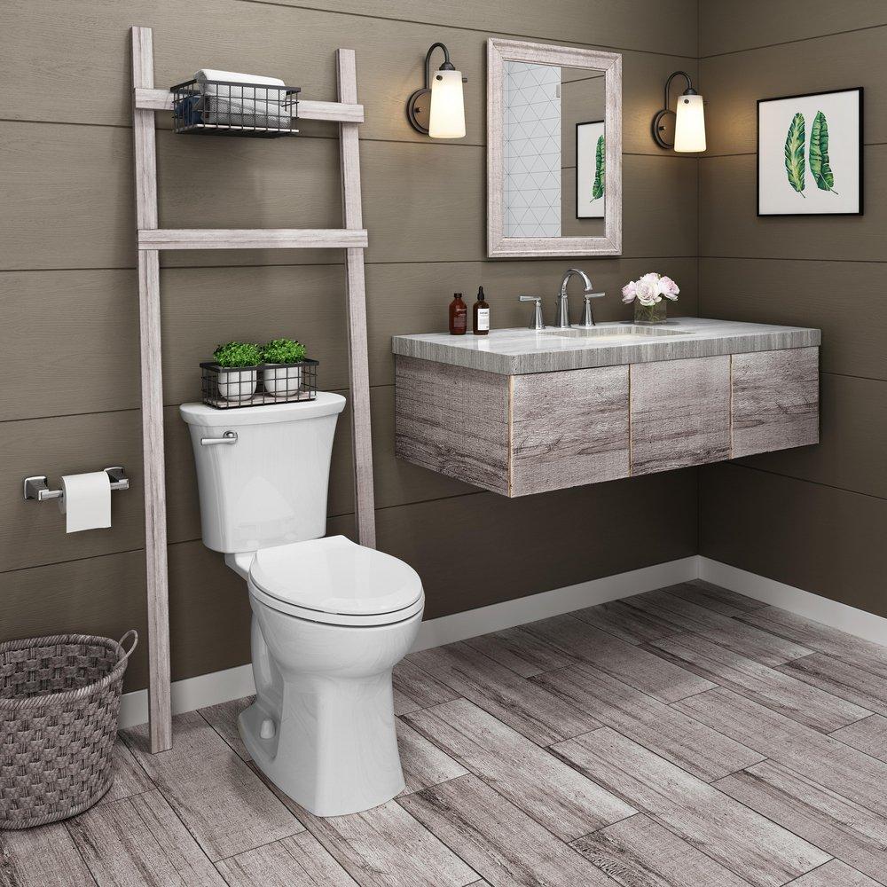 American Standard White 1.28 gpf Elongated Floor Mount Two Piece Toilet 