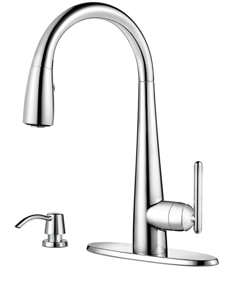 Pfister Brushed Gold Single Handle Pull Down Kitchen Faucet 